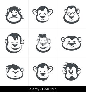 Monkey head icon vector Stock Vector