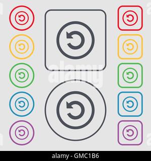 Upgrade, arrow, update icon sign. Symbols on the Round and square buttons with frame. Vector Stock Vector