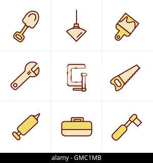 Icons Style Basic - Tools and Construction icons Stock Vector