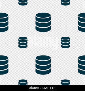 Hard disk and database sign icon. flash drive stick symbol. Seamless pattern with geometric texture. Vector Stock Vector