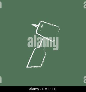 Dental drill icon drawn in chalk. Stock Vector