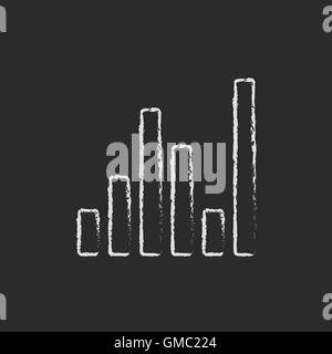 Digital equalizer icon drawn in chalk. Stock Vector