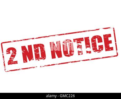 2nd notice Stock Vector