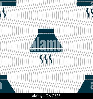 Kitchen hood icon sign. Seamless pattern with geometric texture. Vector Stock Vector