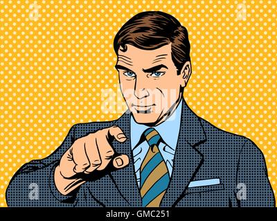 businessman pointing finger chose you Stock Vector