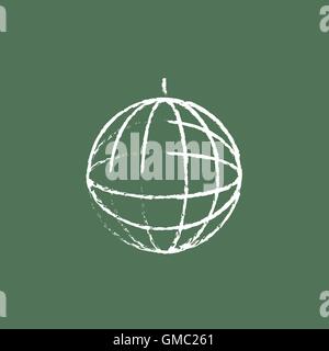 Disco ball icon drawn in chalk. Stock Vector