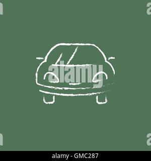 Car icon drawn in chalk. Stock Vector