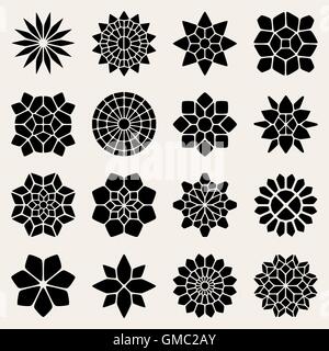 Vector Black And White Mandala Lace Ornaments Collection Stock Vector