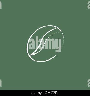Coffee bean icon drawn in chalk. Stock Vector