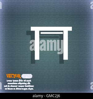 stool seat icon sign. On the blue-green abstract background with shadow and space for your text. Vector Stock Vector