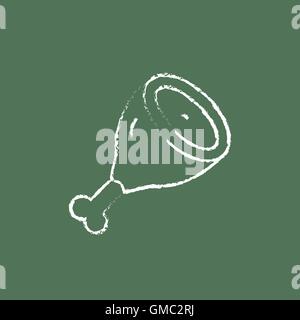 Meat icon drawn in chalk. Stock Vector