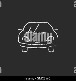 Car icon drawn in chalk. Stock Vector