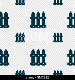 Fence icon sign. Seamless pattern with geometric texture. Vector Stock Vector