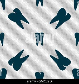 tooth icon. Seamless pattern with geometric texture. Vector Stock Vector