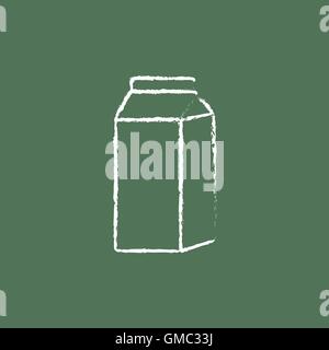 Packaged dairy product icon drawn in chalk. Stock Vector
