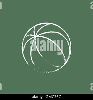 Beach ball icon drawn in chalk. Stock Vector