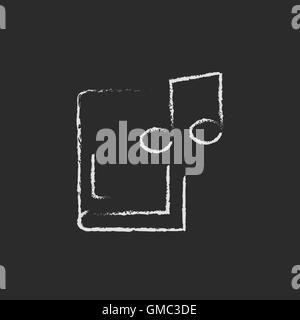 Music book icon drawn in chalk. Stock Vector