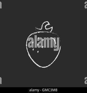 Strawberry icon drawn in chalk. Stock Vector