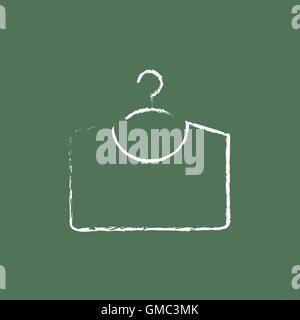 Sweater on hanger icon drawn in chalk. Stock Vector