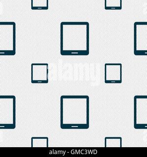 Tablet sign icon. smartphone button. Seamless pattern with geometric texture. Vector Stock Vector