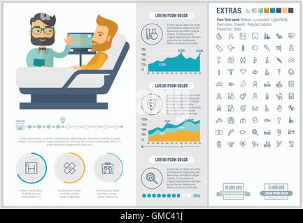 Medicine flat design Infographic Template Stock Vector