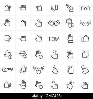 Hand icon. Vector set. Stock Vector