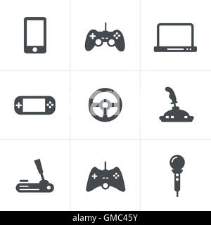 Game icons: vector set of gadget signs Stock Vector