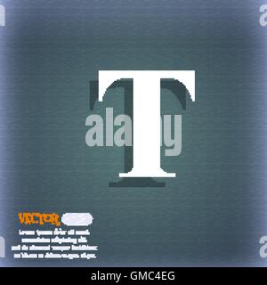 Text edit icon sign. On the blue-green abstract background with shadow and space for your text. Vector Stock Vector