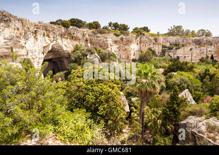 Quarry of Paradise, Latomia Del Paradiso, Neapolis Archaeological Park, Syracuse, Sicily, Italy Stock Photo