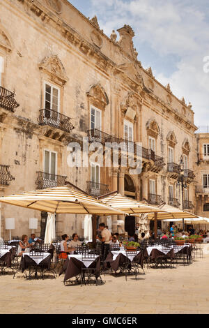 Palazzo Beneventano Del Bosco, Piazza Duomo, Ortygia, Syracuse, Sicily, Italy Stock Photo