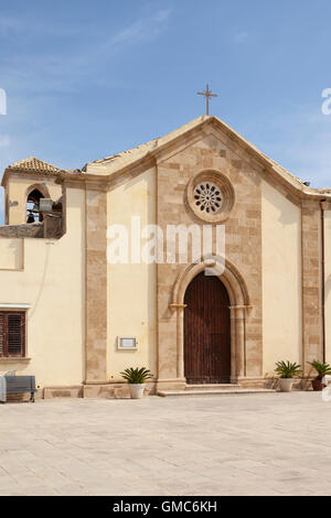 San Francesco Di Paola Church, Piazza Regina Margherita, Marzamemi, Sicily, Italy Stock Photo