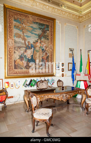 The Municipio, Town Hall, Mayor’s office, featured in Inspector Montalbano TV series, Scicli, Sicily, Italy Stock Photo