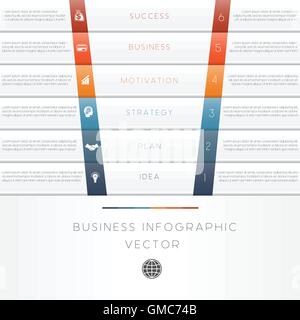Vector illustration template of business infographic numbered six position Stock Vector
