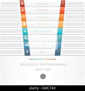 Vector illustration template of business infographic numbered eight position Stock Vector