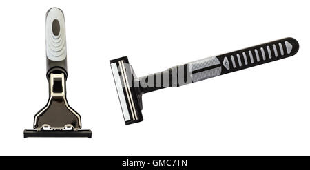 New Razor isolated on white background and clipping path Stock Photo