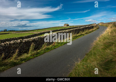Lythe Fell Road after the descent from Cross of Greet 100 Classic Climbs No. 79 (cycling north), Forest of Bowland, England Stock Photo
