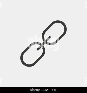 attach link icon of brown outline for illustration Stock Vector