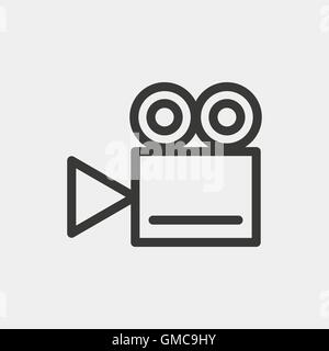 camera video icon of brown outline for illustration Stock Vector