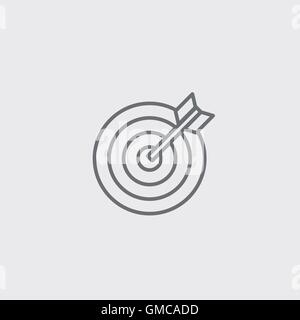 Target icon in grey outline for application or decoration Stock Vector