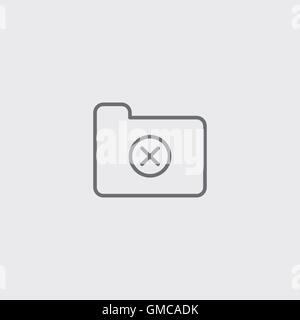 File icon with cross mark in grey outline for application or decoration Stock Vector