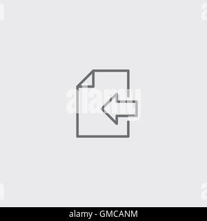 file download icon of grey and thin outline Stock Vector