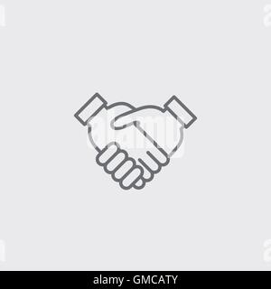 Handshake icon of grey outline for webpage Stock Vector