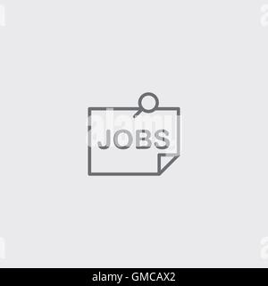 Job searching icon of grey outline for webpage Stock Vector