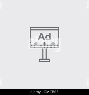 Billboard icon of grey outline for webpage Stock Vector