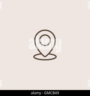 Pointer icon with pointer in brown outline for application or decoration Stock Vector