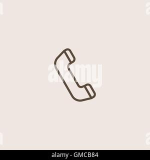 Contact icon of brown outline for webpage Stock Vector
