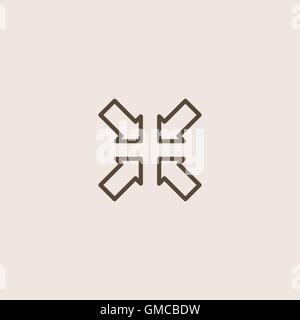 Shrink icon of brown outline for webpage Stock Vector