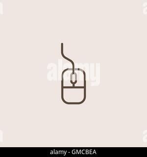mouse icon in brown outline for computer system Stock Vector Image ...