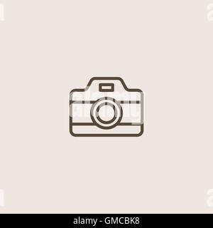 Camera icon of brown outline for webpage Stock Vector