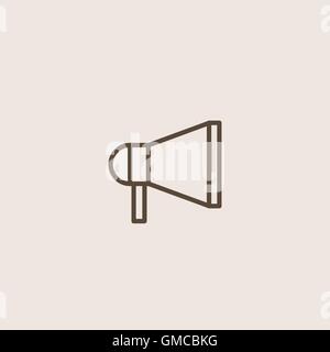 Megaphone icon of brown outline for webpage Stock Vector